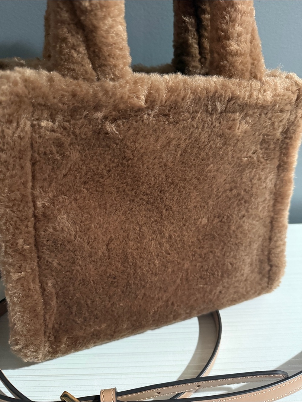 Kate Spade Ellie faux fur small tote features a soft, plush exterior - Picture 7 of 9